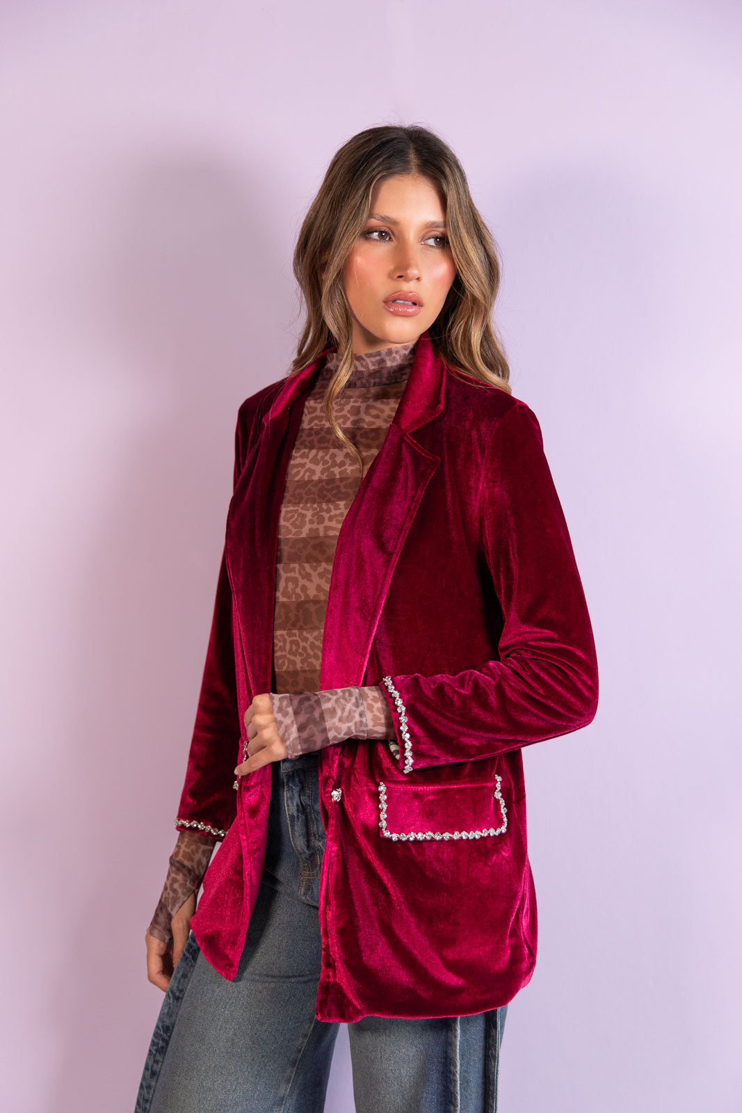 Blazer Velvet Dream Wine