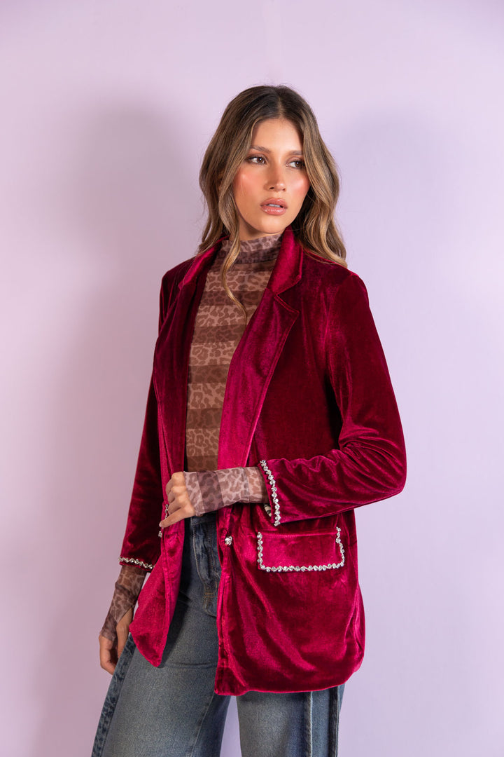 Blazer Velvet Dream Wine