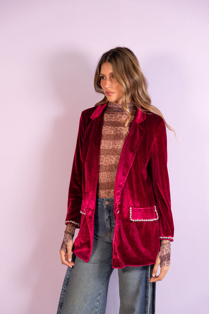 Blazer Velvet Dream Wine