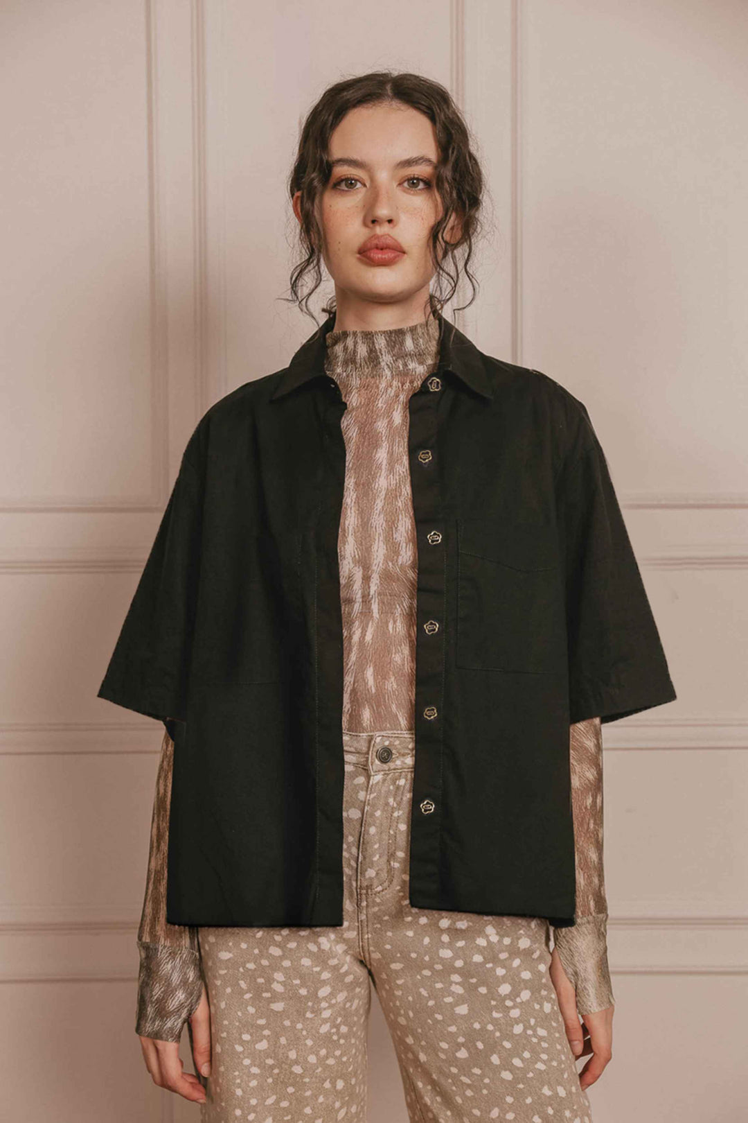 Camisa Petit Blossom Black