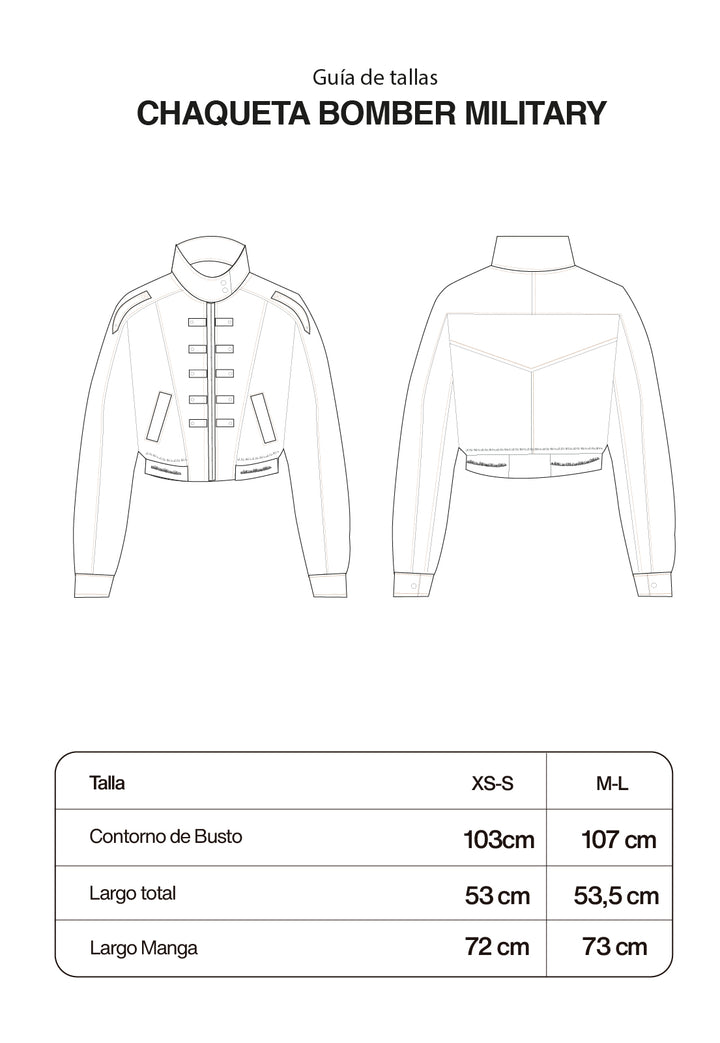 Chaqueta Bomber Military Azul