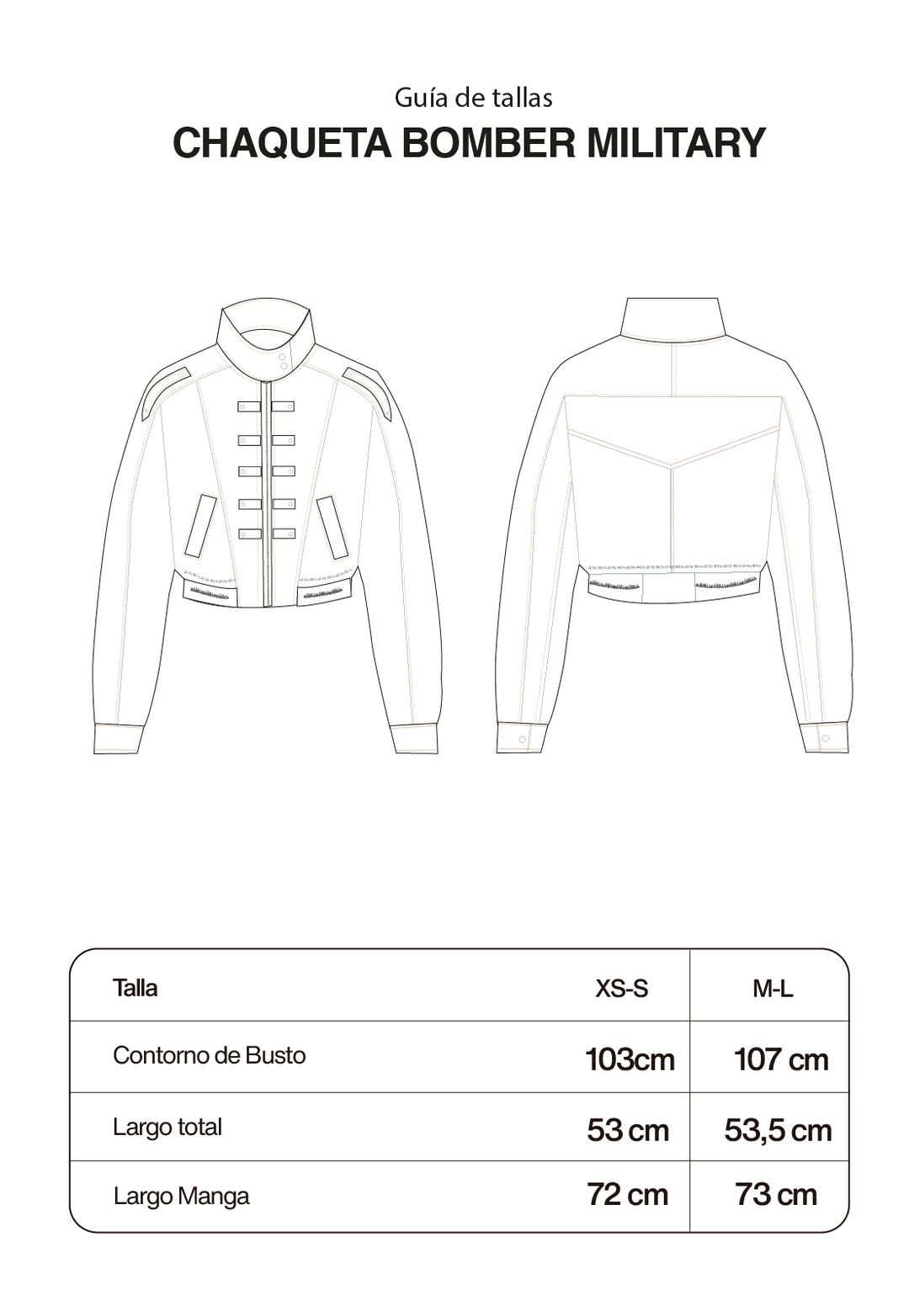 Chaqueta Bomber Military Negro