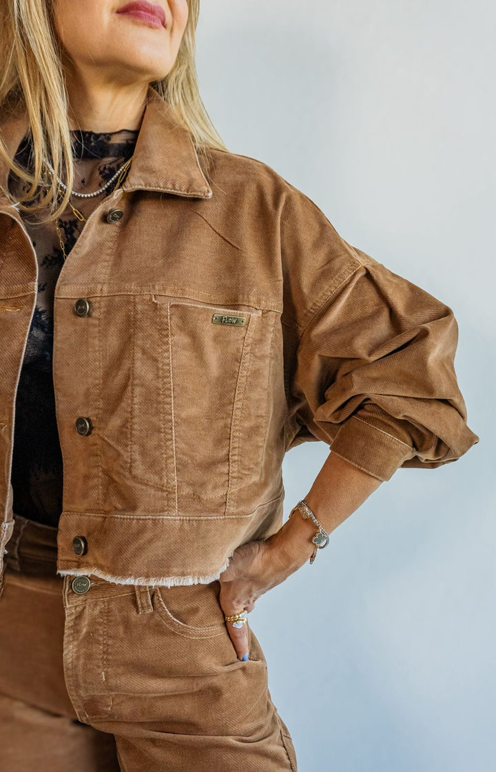 Chaqueta Balloon Velvet Caramel