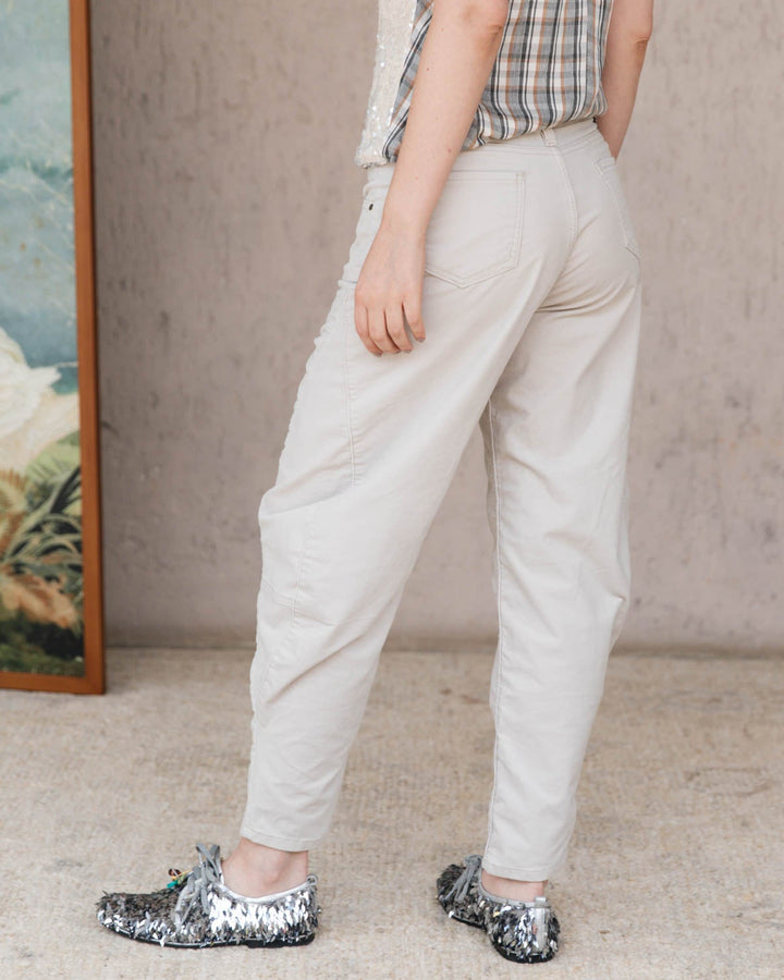 Jean Balloon Velvet Ivory, jean en algodón