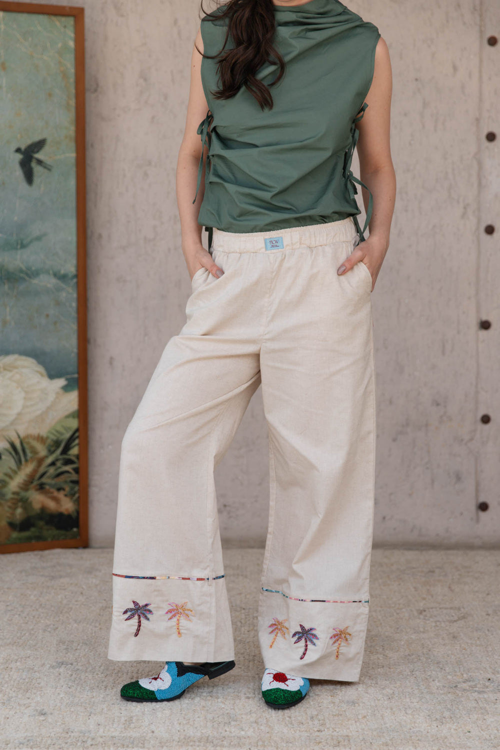 Pantalón Greenhouse Ivory, pantalón en algodón