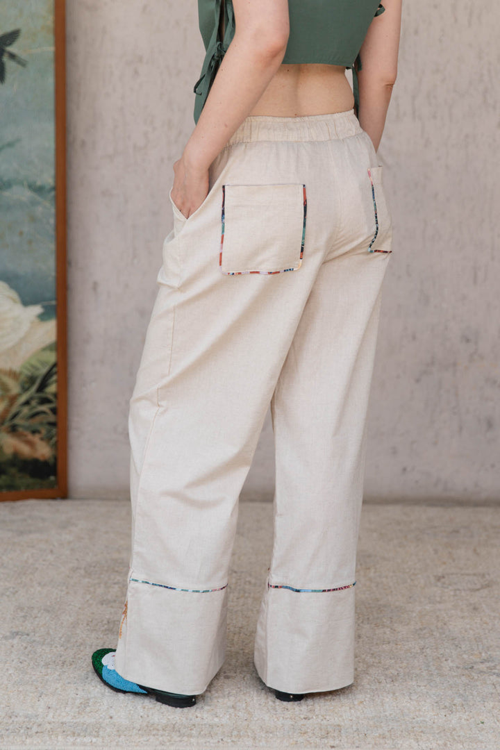 Pantalón Greenhouse Ivory, pantalón en algodón