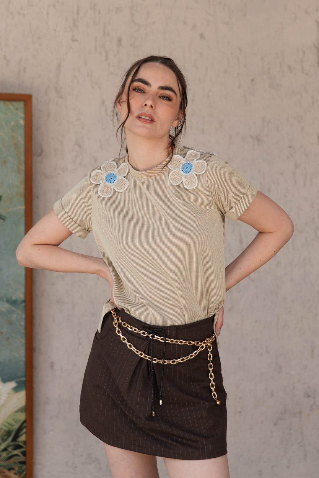 Top Daisy Sand, top en poliéster