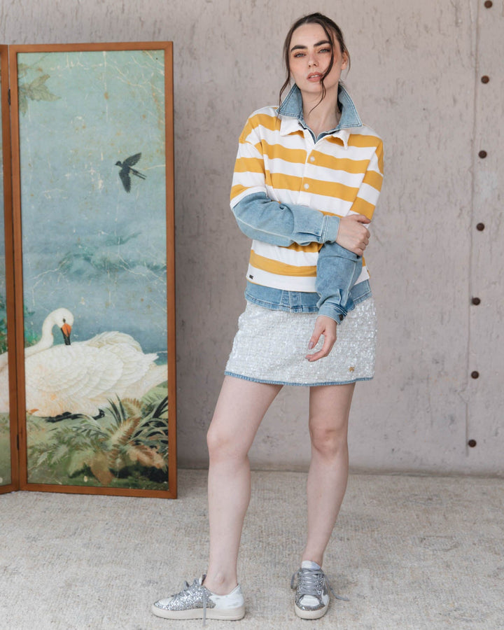 Polo Preppy Love Mustard, camiseta en algodón