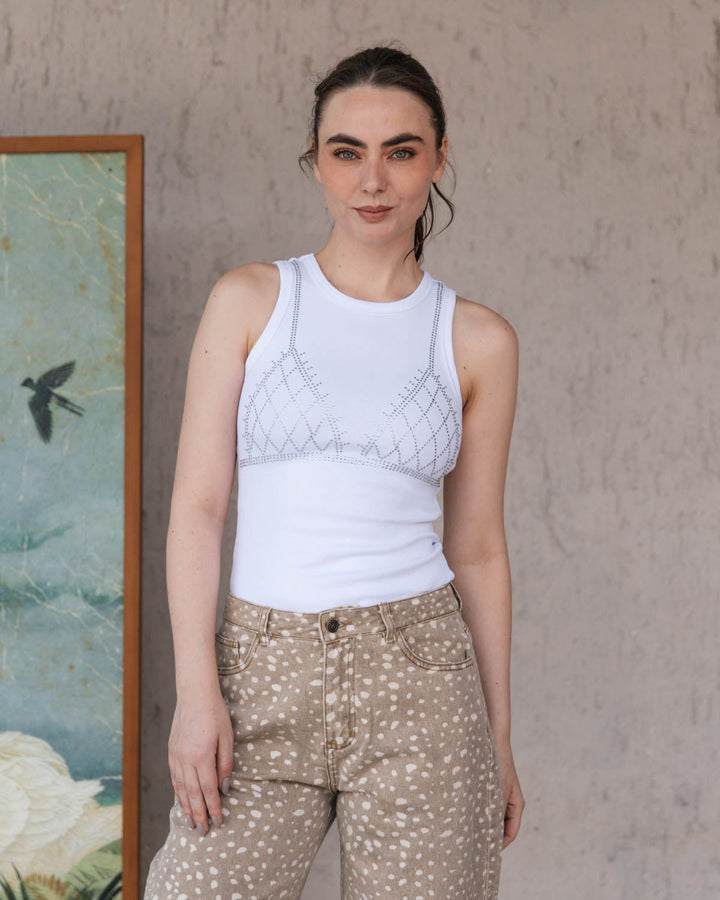 Top Bralette White, top en algodón