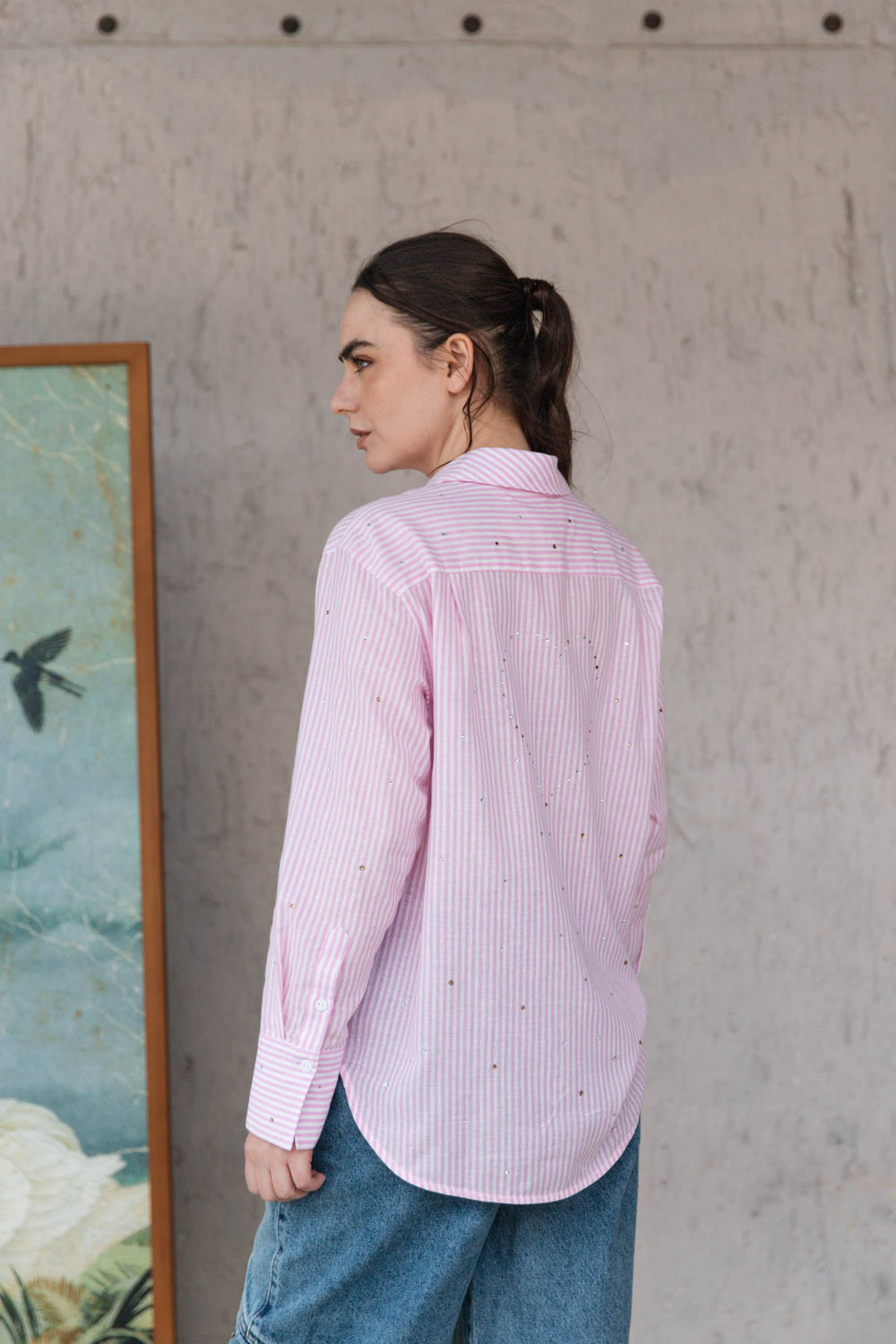 Camisa Shiny Heart Hot Pink, camisa en algodón