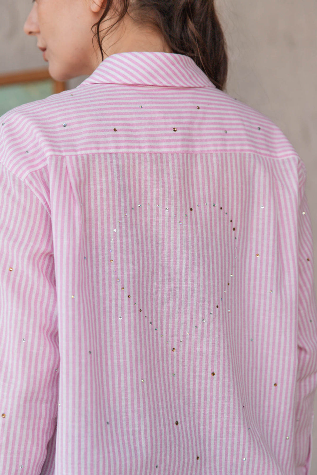 Camisa Shiny Heart Hot Pink, camisa en algodón