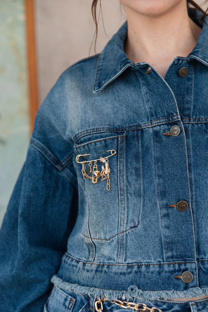 Chaqueta Barrel Denim, chaqueta en algodón