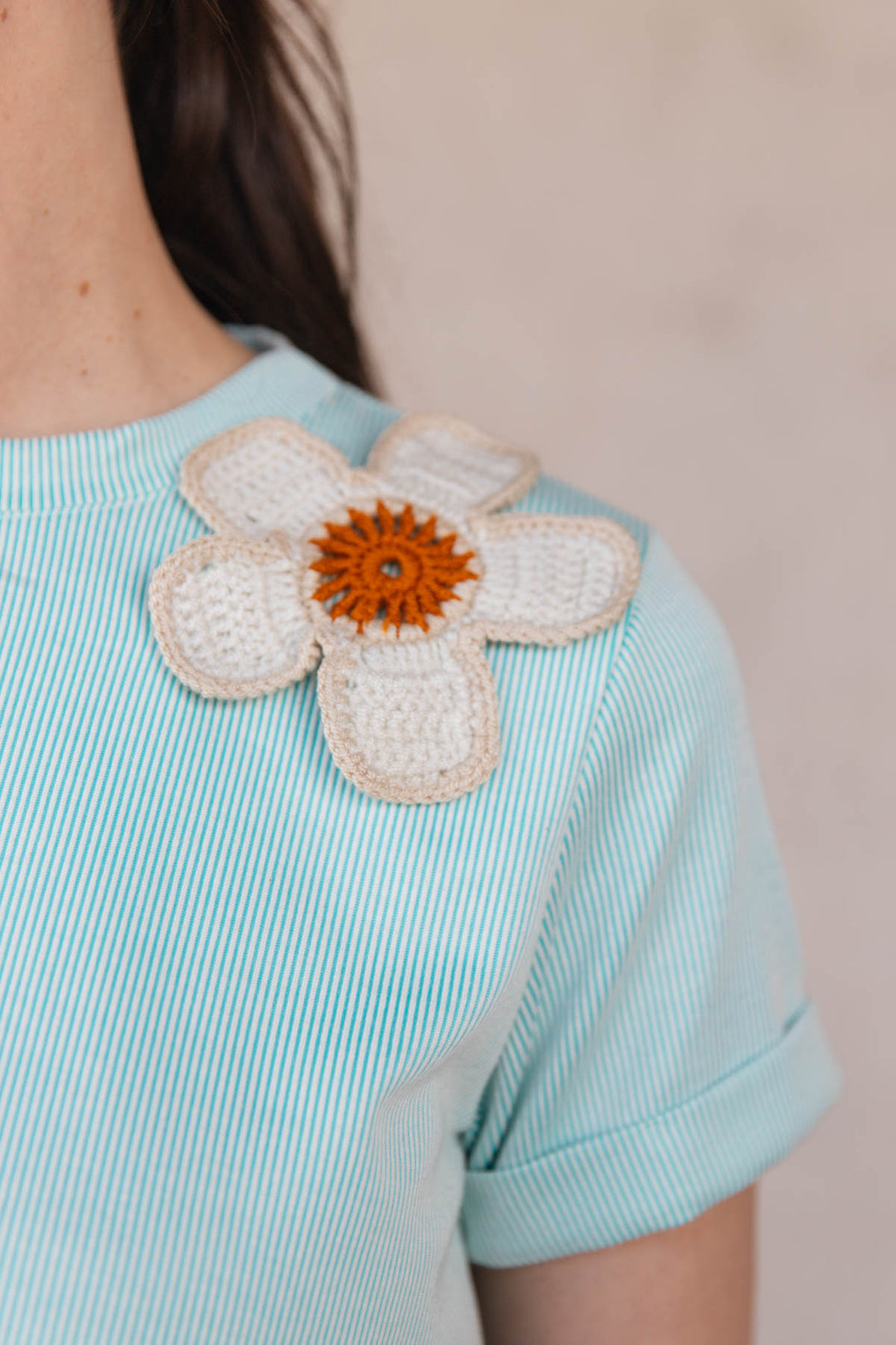 Top Daisy Aqua, top en algodón