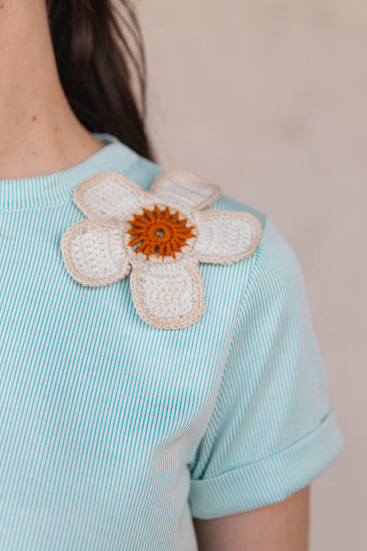 Top Daisy Aqua, top en algodón
