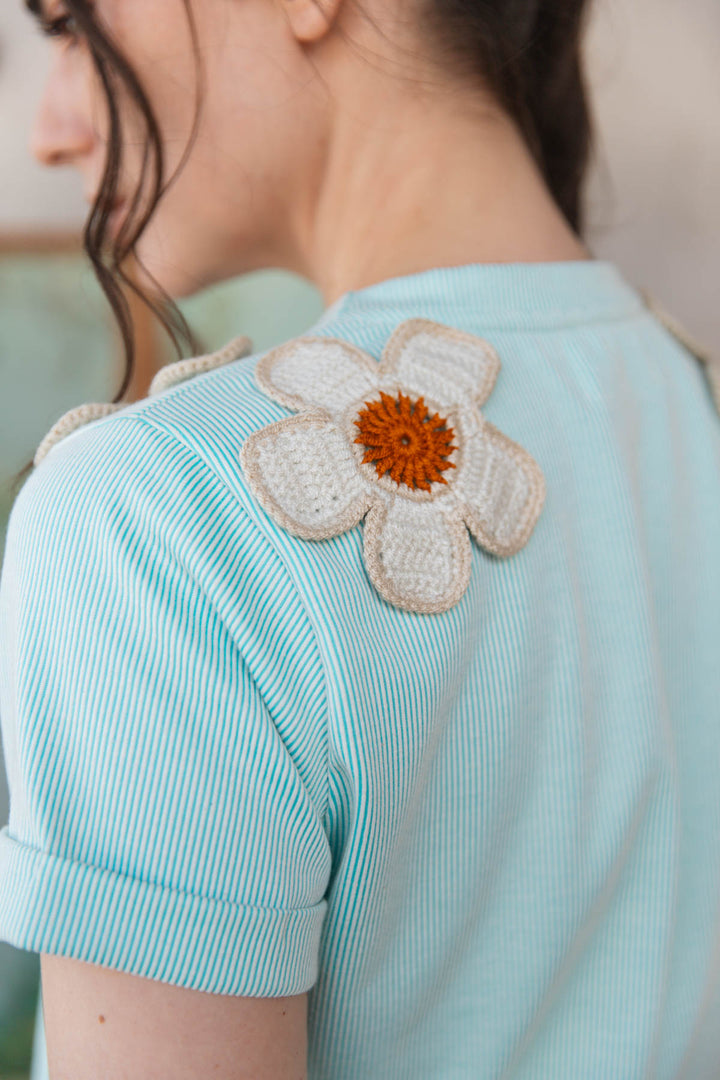 Top Daisy Aqua, top en algodón
