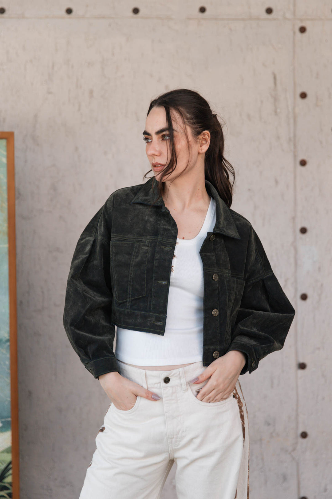Chaqueta Balloon Velvet Military, chaqueta en algodón