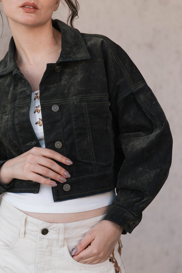 Chaqueta Balloon Velvet Military, chaqueta en algodón