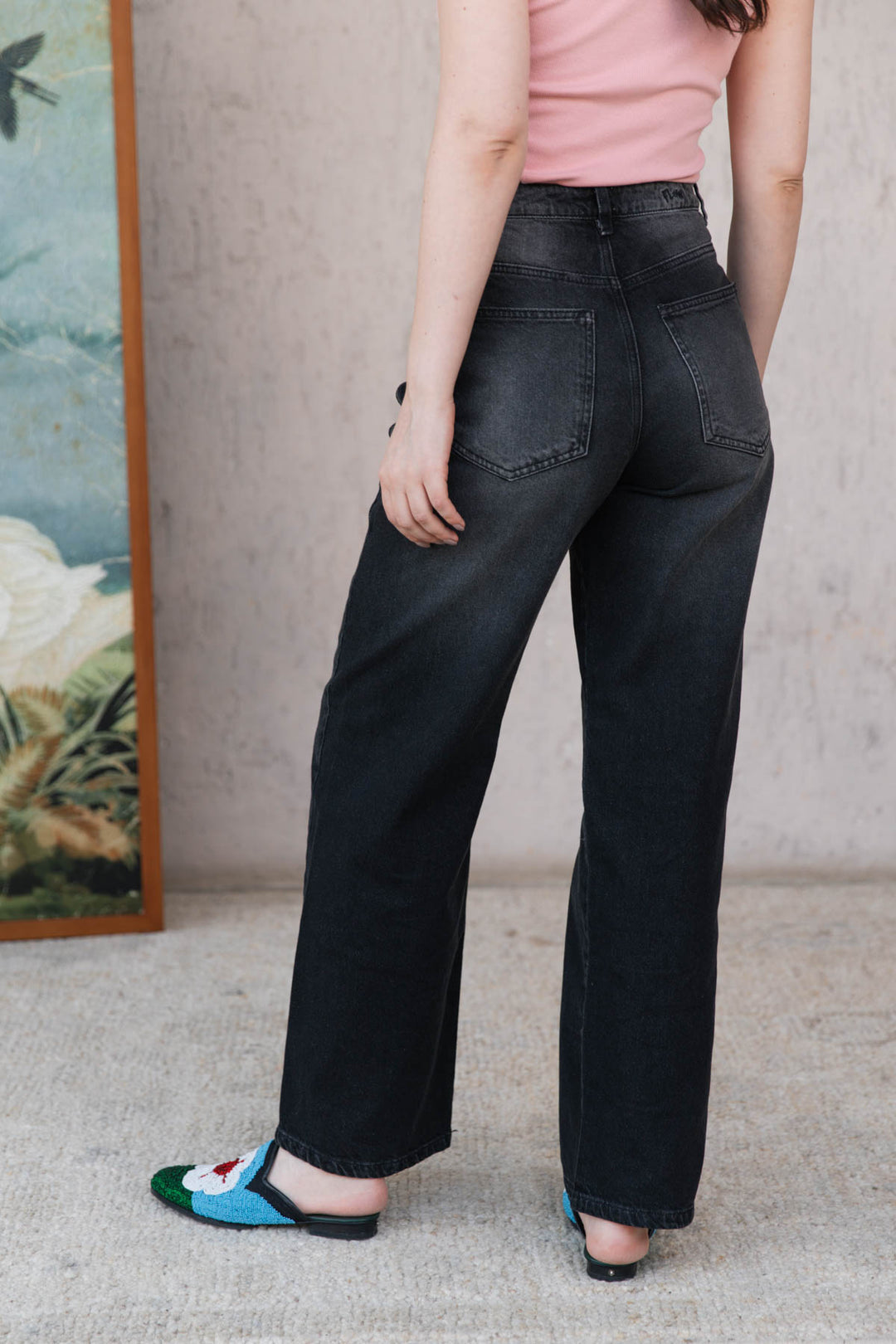 Jean Pockets Black, jean en algodón