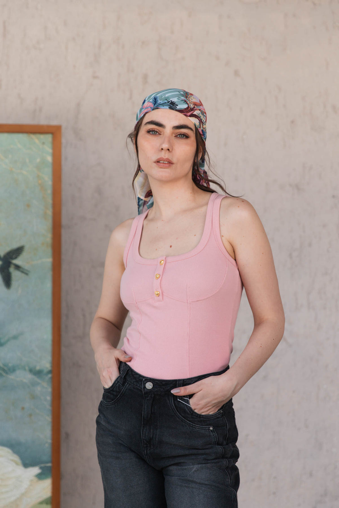 Top Doble Rose, top en poliéster