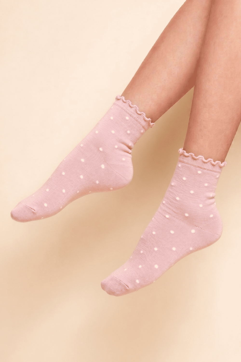 Medias Rose & White Dots, media