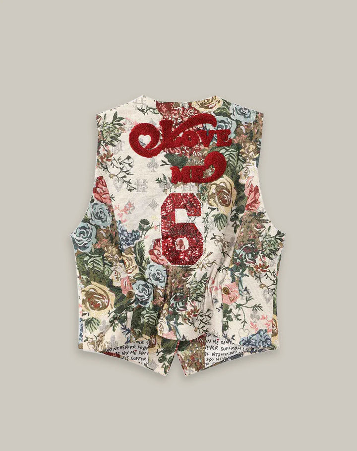 Blair Jacquard Vest Rose Red