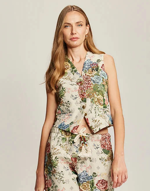 Blair Jacquard Vest Rose Red