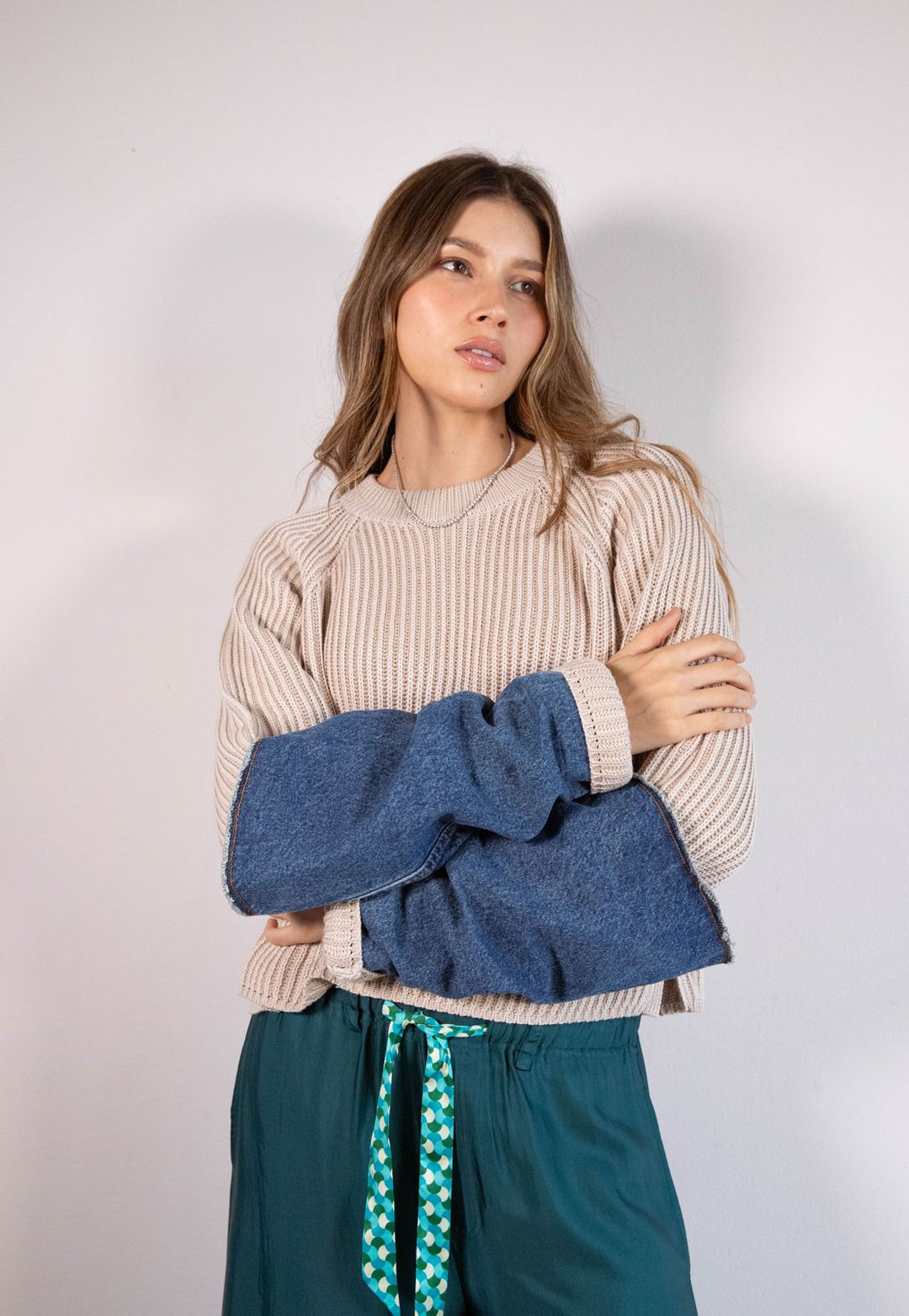 Buzo Beige In Denim