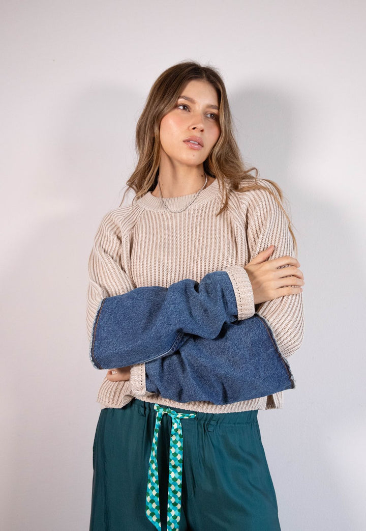 Buzo Beige In Denim