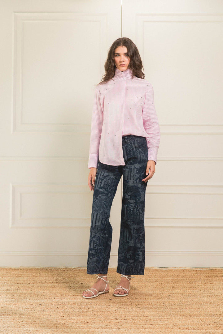 Camisa Shiny Heart Hot Pink - Flow