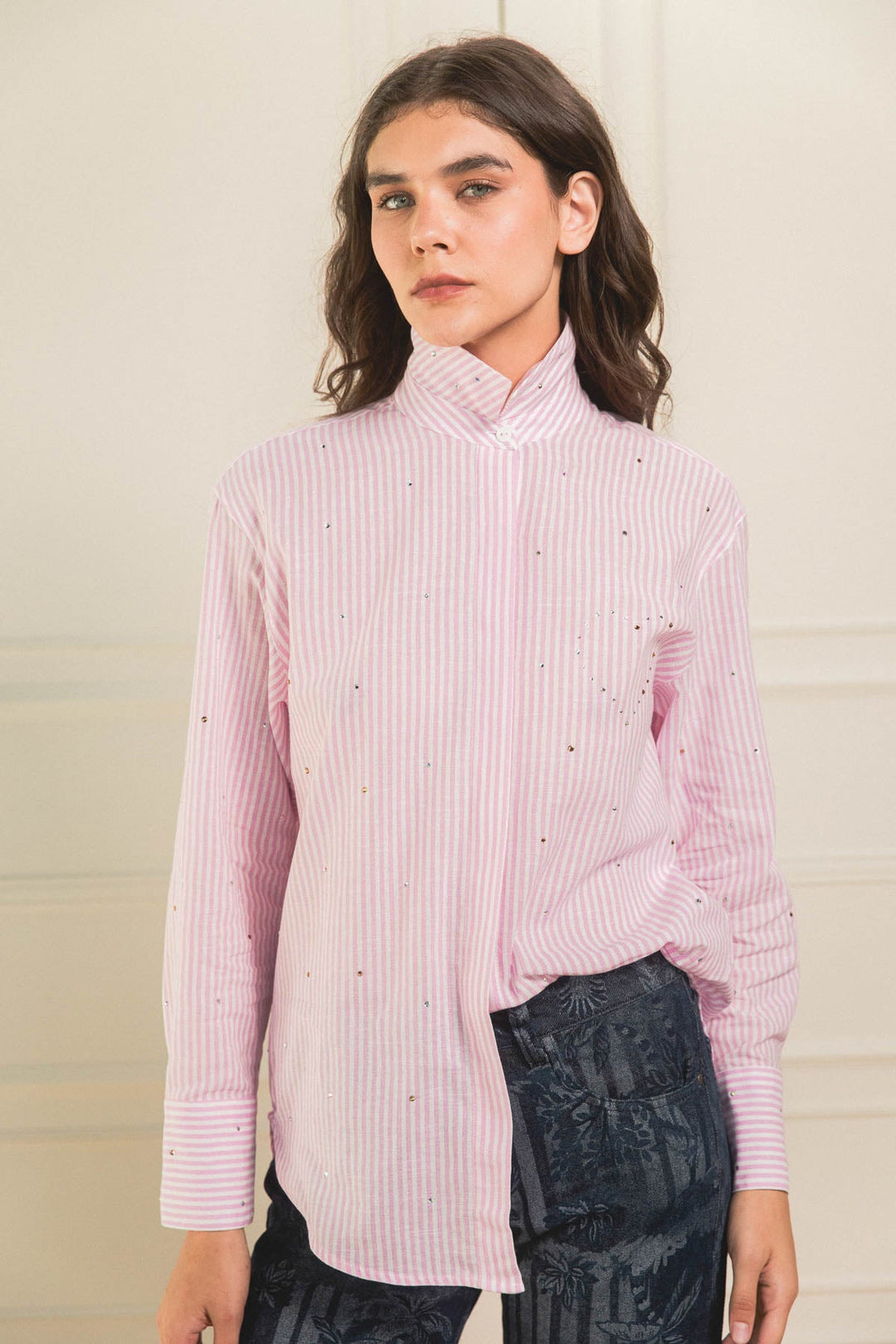 Camisa Shiny Heart Hot Pink - Flow