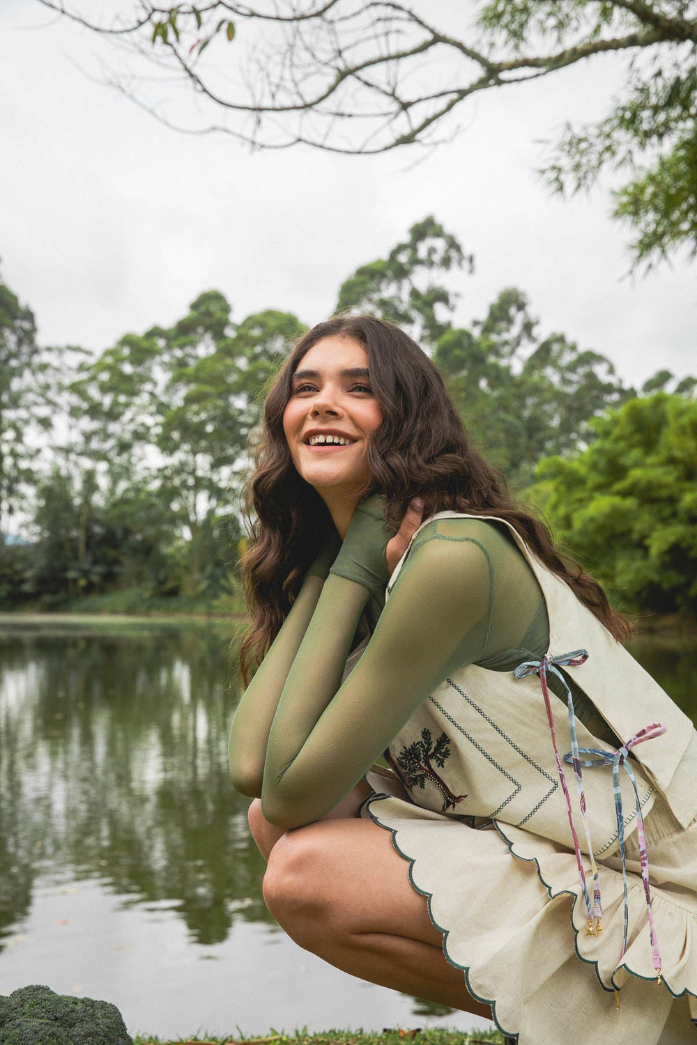 Camiseta Mesh Prana Verde - Flow