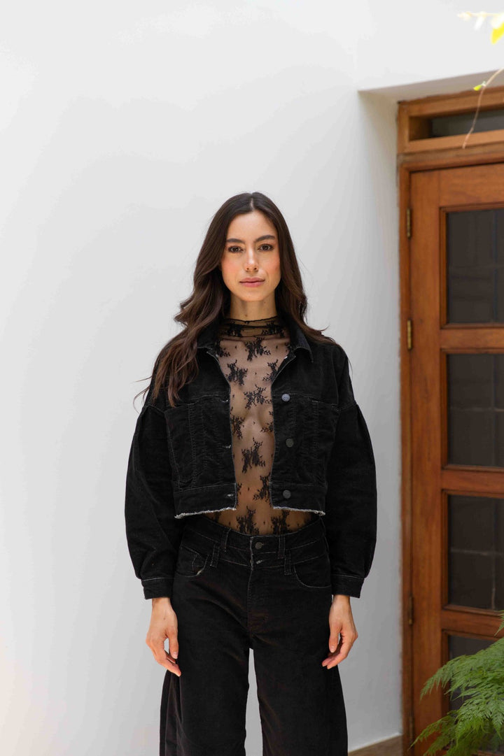 Chaqueta Balloon Velvet Black