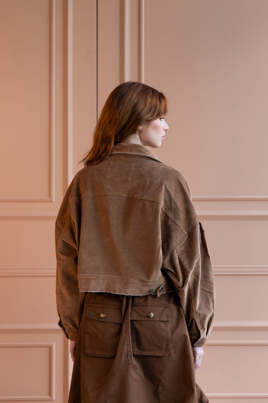 Chaqueta Balloon Velvet Caramel