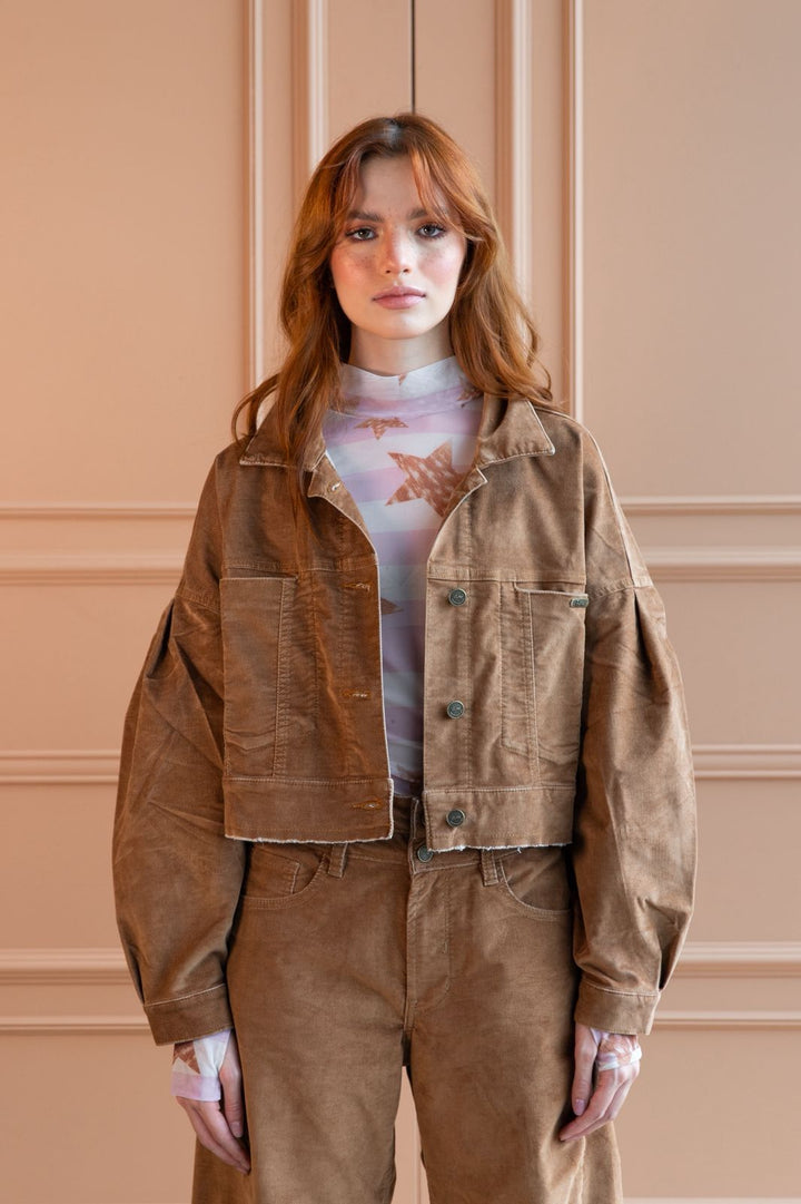 Chaqueta Balloon Velvet Caramel