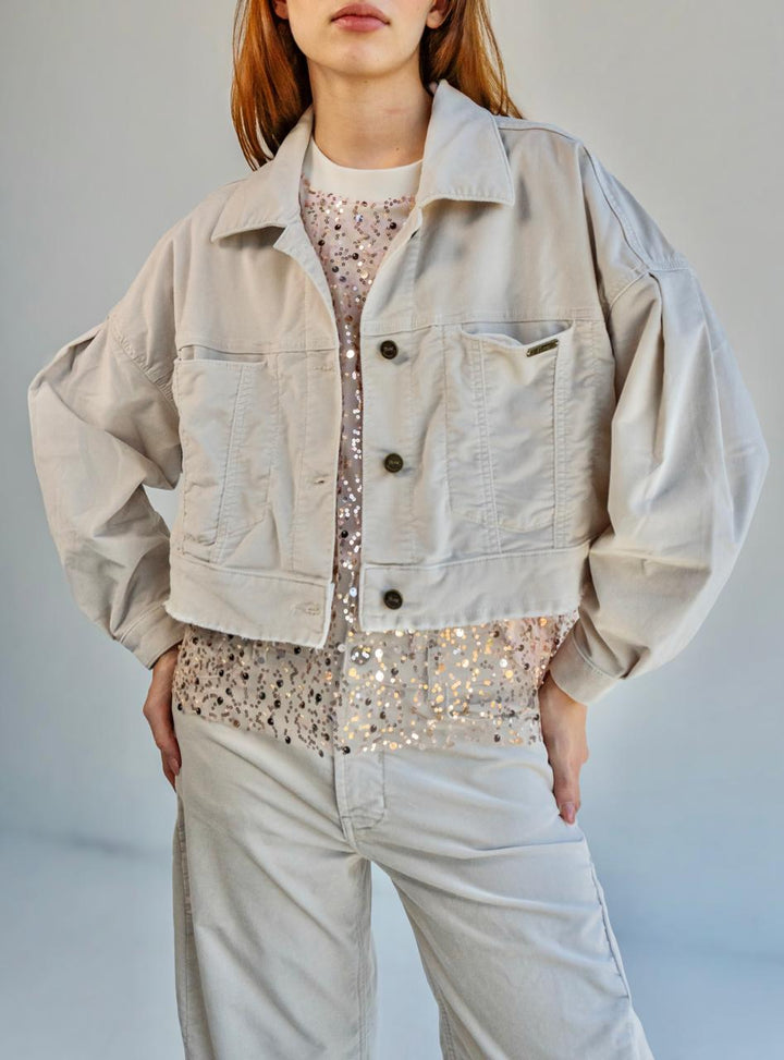 Chaqueta Balloon Velvet Ivory