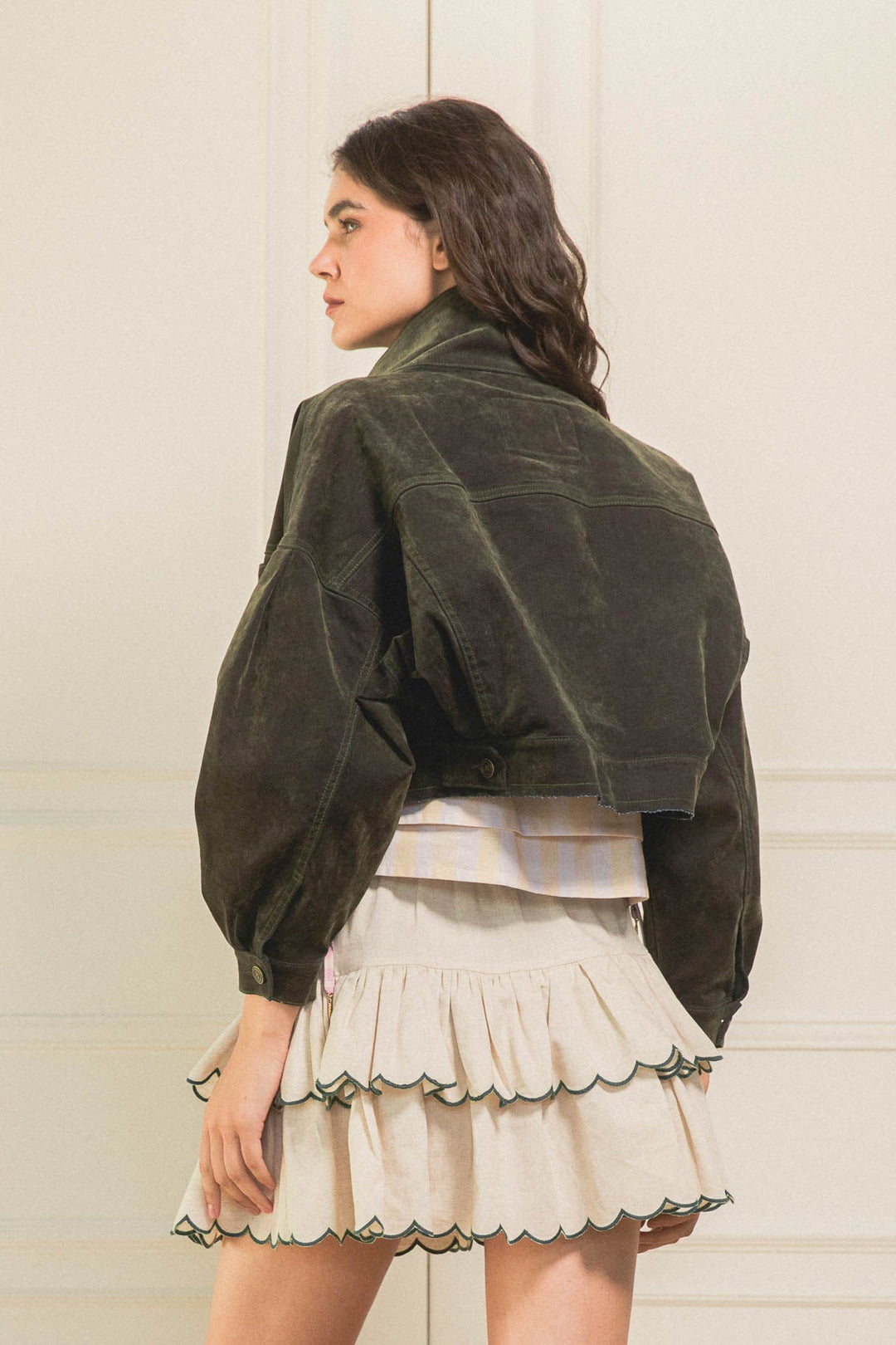 Chaqueta Balloon Velvet Military - Flow