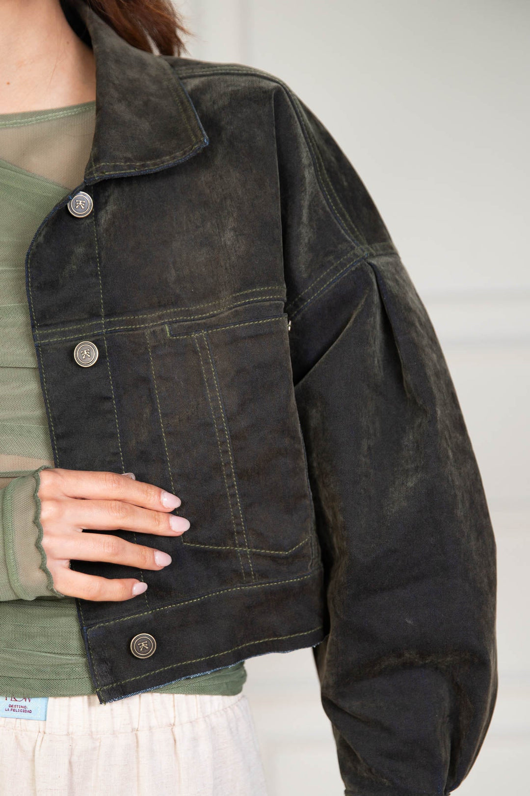 Chaqueta Balloon Velvet Military - Flow