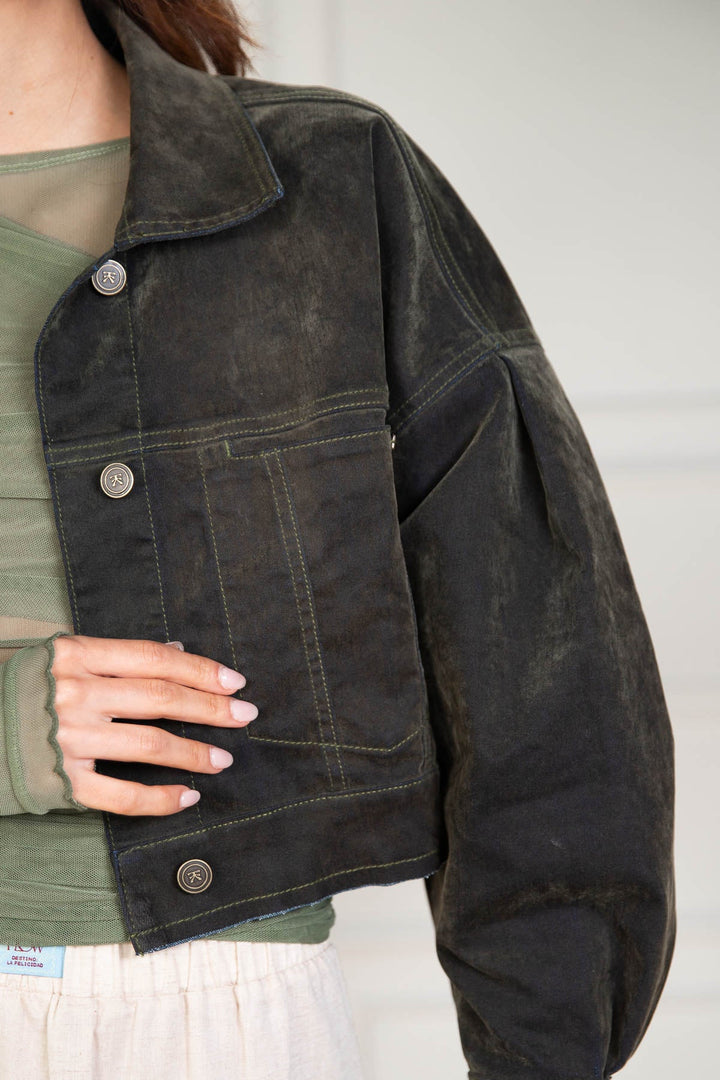 Chaqueta Balloon Velvet Military - Flow