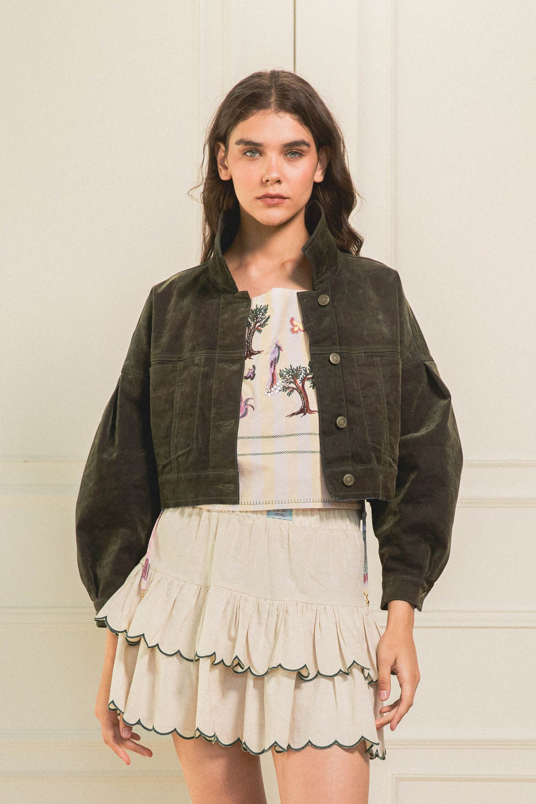 Chaqueta Balloon Velvet Military - Flow