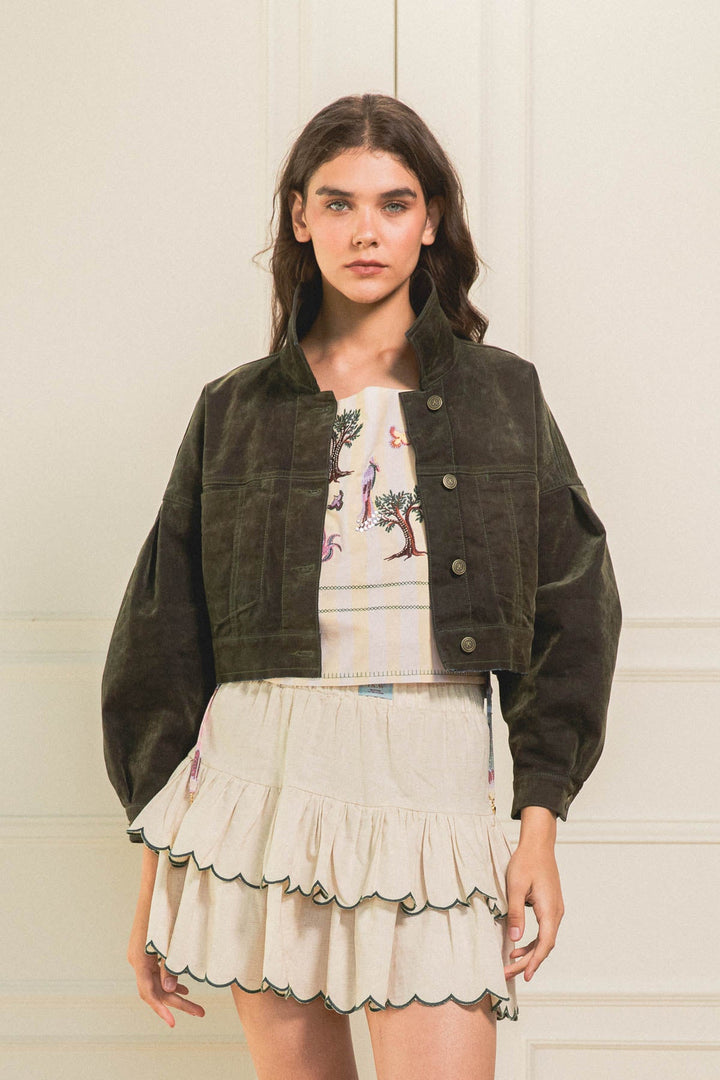 Chaqueta Balloon Velvet Military - Flow