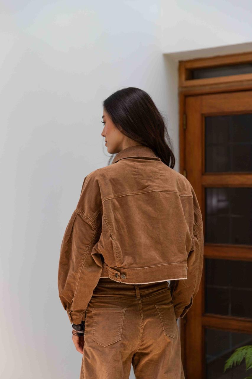 Chaqueta Balloon Velvet Caramel