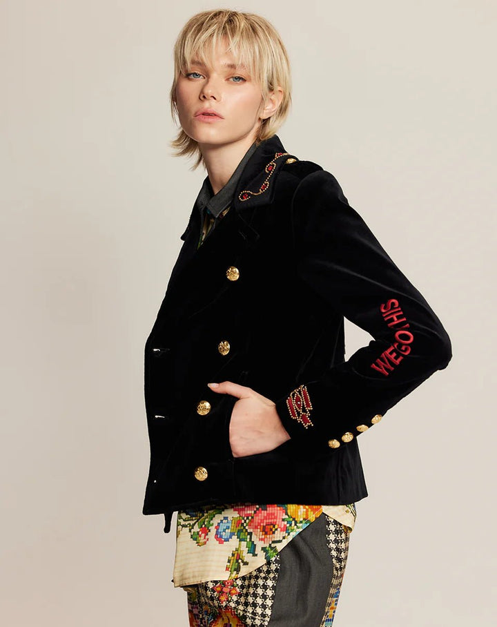 Chaqueta Daphne Double Velvet Black - Flow