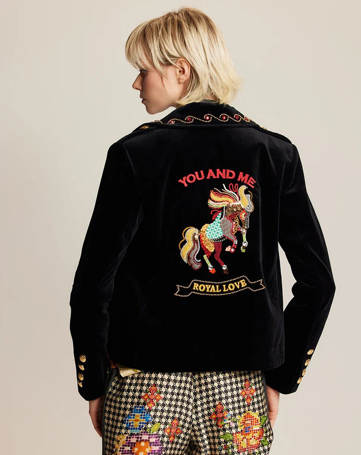 Chaqueta Daphne Double Velvet Black - Flow
