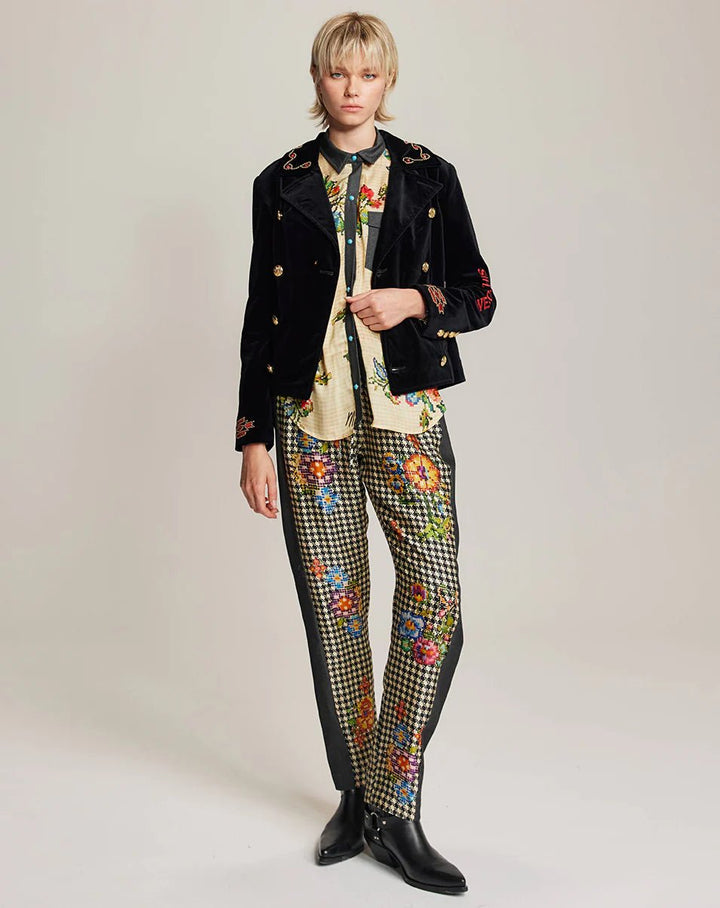 Chaqueta Daphne Double Velvet Black - Flow