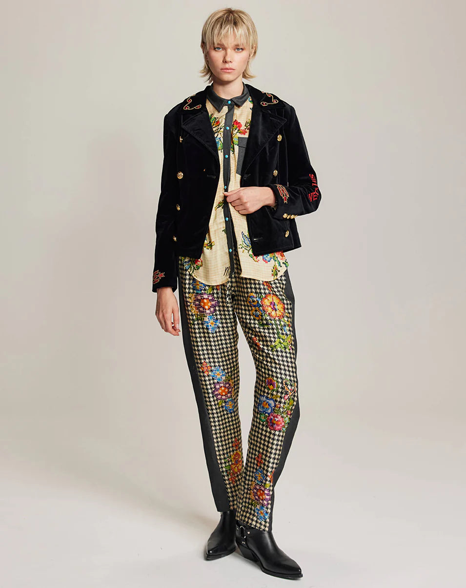 Daphne Velvet Double Velvet Black