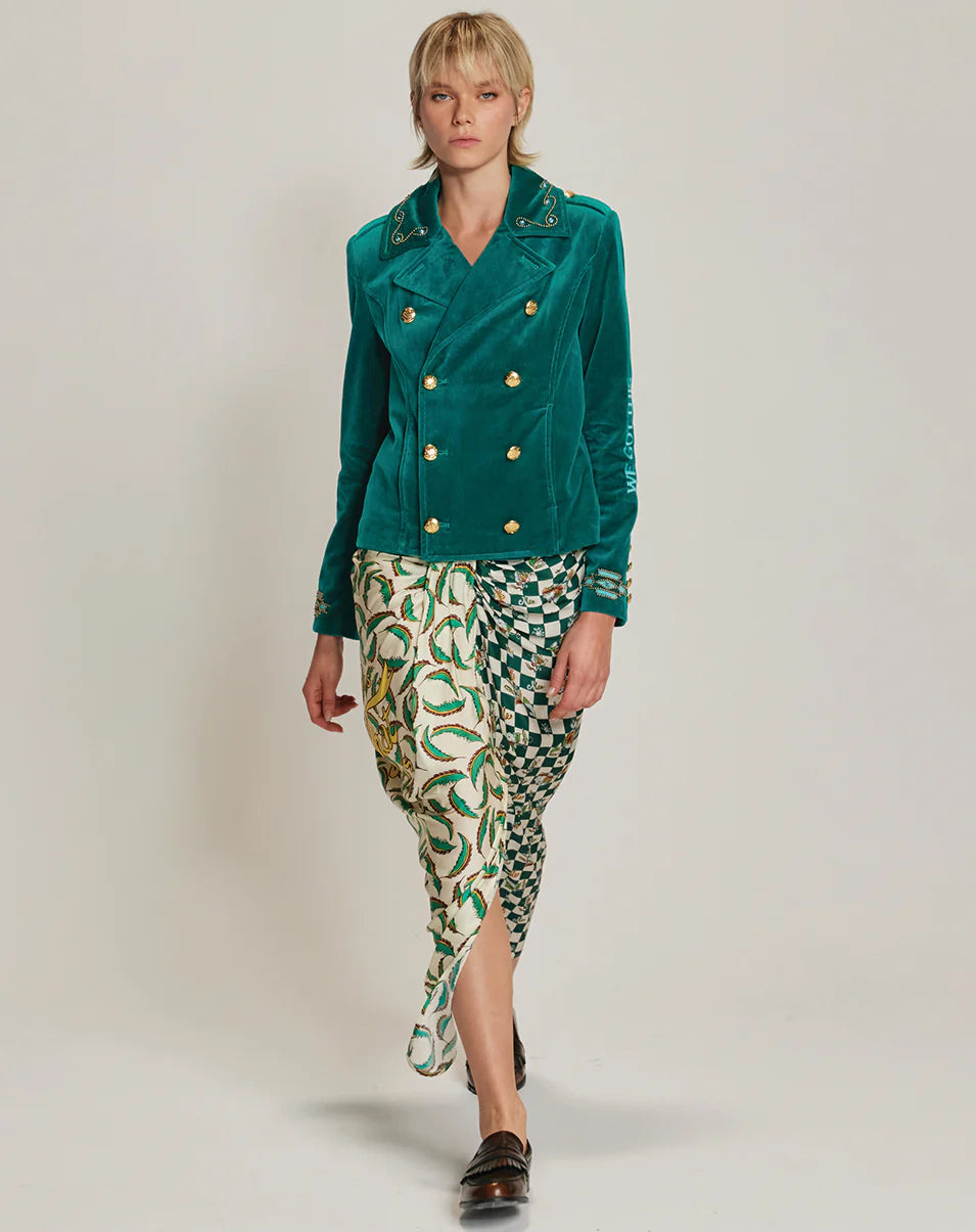 Daphne Velvet Double Brea Emerald