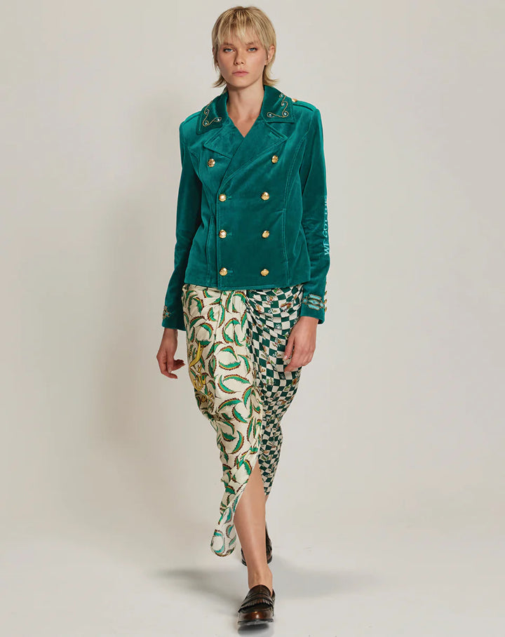 Daphne Velvet Double Brea Emerald