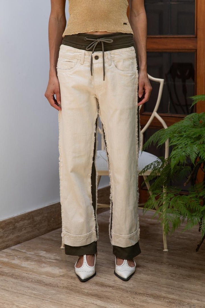 Pantalón Denim Jogger Military