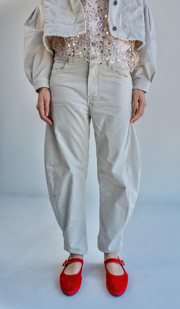 Jean Balloon Velvet Ivory