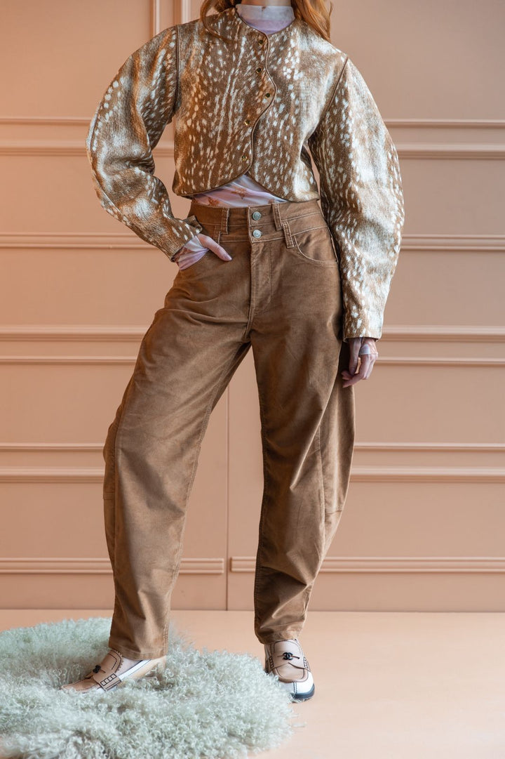Jean Balloon Velvet Caramel